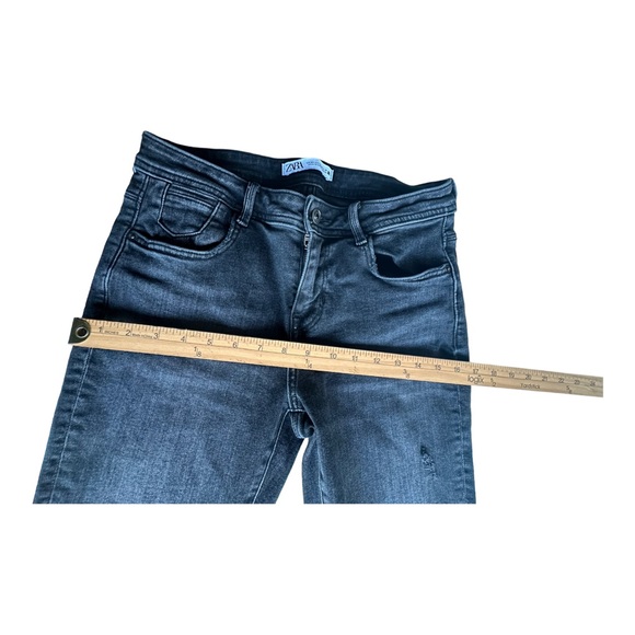 Zara Womens Jeans Mid Rise Skinny Stretch Slim Fit‎ Denim Charcoal Black Size 30 - Picture 12 of 16